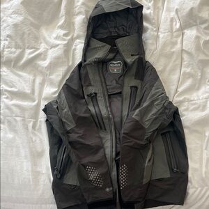 Simms Men's Dark Gray and Black Raincoat